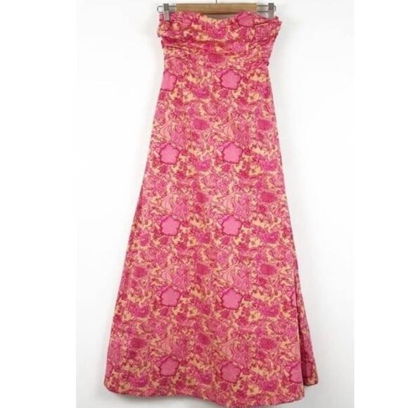 New Free People Ruby's Sweetheart Midi Dress $148 SIZE 2 Red Berry Floral - Picture 4 of 8